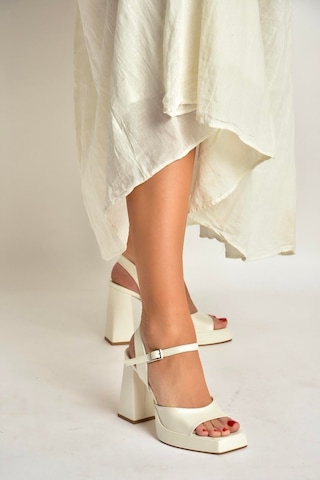 Fox Shoes Y246055009 Sedef Kalın Platform Topuklu Abiye Ayakkabı SEDEF