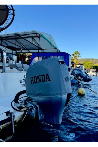Tekne Motor Kılıfı Dıştan Takma Marin Deri Honda 100 Hp