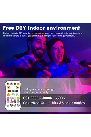 Yaozixa "16 Milyon Renk Seçeneği İle Uzaktan Kumandalı Led Tavan Lambası - Yatak Odası Ve Salon İçin Ayarlanabilir Aydınlatma" Beyaz