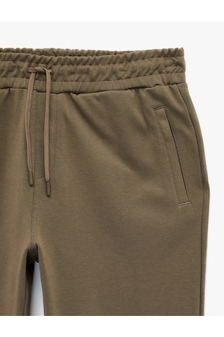 Koton Pamuklu Cepli Duble Paça Beli Bağcıklı Tapered Spor Eşofman Altı Bej 6sam40027nk Ekru