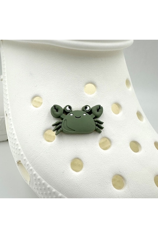 Crocs Terlik Süsü Ve Aksesuarı , Çanta Süsü Jibbitz 3d Yengeç 04 Görsel Figür Aksesuar Yeşil