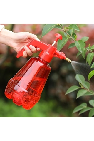 Trendooze Yüksek Kapasiteli Şeffaf Sulama Kabı - Kırmızı, 2.5l Model