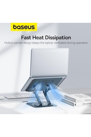 Ayarlanabilir Dizüstü Bilgisayar Standı, 360 Derece Dönebilen Ayarlanabilir Dizüstü Bilgisayar Standı Üç Katlı Versiyon Macbook Uyumlu Air Pro, Dell Xps, Hp Vb. İçin Ergonomik Katlanabilir Stand