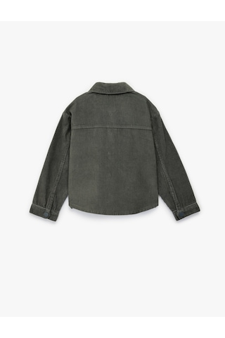 Koton Pamuklu Uzun Kollu Oversize Kadife Gömlek Gri 6wkg60019aw Gri