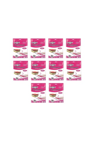 Vindex Vakumlu Giyisi Yastık Yorgan Saklama Torbası Poşeti Hurç - Xx Large - 80x100 Cm. - 10 Paket 140l