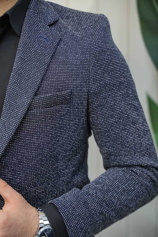 Bys Beystil Sivri Yaka Kırçıllı Lacivert Ceket Lyon - Slim Fit