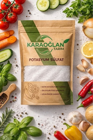 Saf Potasyum Sülfat 2 Kg - Sebze, Meyve Ve Çiçekler İçin Verim Artırıcı Üst Gübre 1 Adet