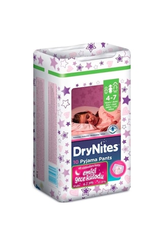 Drynites Kız Emici Gece Külodu 17-30 KG 4-7 Yaş 10 Adet