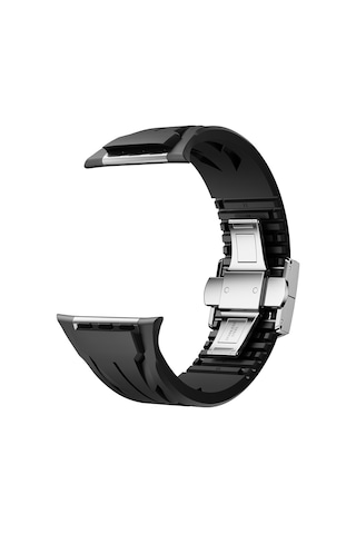 Ariatech iOS Watch Uyumlu 44mm Krd-127 Metal Tokalı Silikon Kordon-beyaz