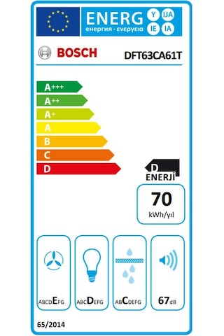 Bosch DFT63CA61T Teleskopik Aspiratör Siyah