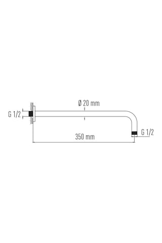 Valtemo - Duvardan Duş Çıkış Borusu 35 Cm Krom - Vs-4855 Krom
