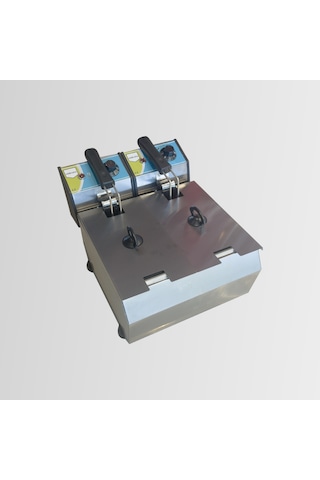 Midinoks 3+3 Lt Elektrikli Fritöz Çiftli Kapaklı