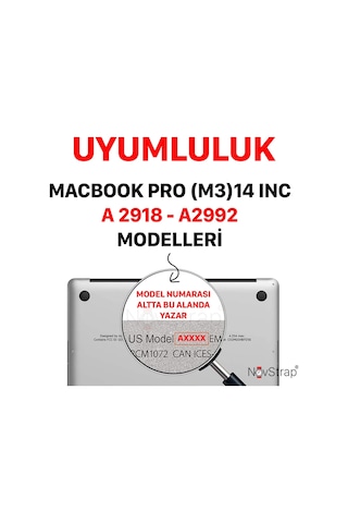 Novstrap Apple Uyumlu MacBook Pro M3 14 İnç A2992 A2918 İle Ekran Koruyucu Parlak Nano Film
