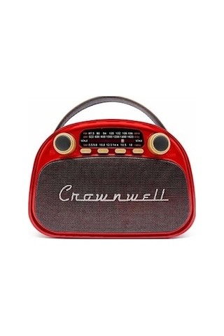Crownwell Taşınabilir Bluetooth Retro Radyo Arizona Serisi Metalik Kırmızı Crownwell Taşınabilir Bluetooth Retro Radyo Arizona Serisi Metalik Kırmızı