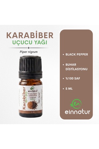Karabiber Uçucu Yağı, 5 Ml, %100 Saf Piper Nigrum Essential Oil
