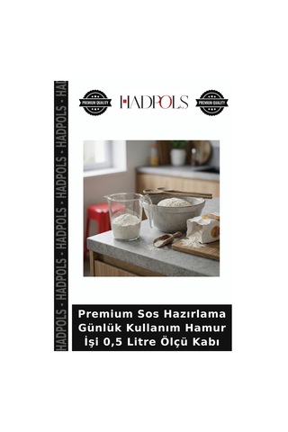 Premium Sos Hazırlama Günlük Kullanım Hamur İşi 0,5 Litre Ölçü Kabı Şeffaf