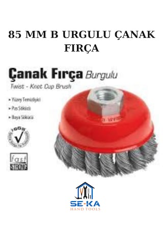 Burgulu Çanak Tel Fırça 85 Mm Spiral Taşlama Uyumlu Pas Temizleme Metal Fırça