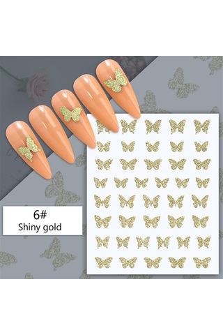 3d Reflektif Efekt Nail Art Sticker Model - 6 55881-6