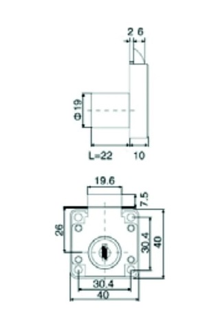 Canex Çarpma Dilli Çekmece Kilidi 22mm 10 Adet