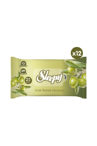 Sleepy Doğal Zeytinyağlı Ve Pamuklu Islak Bebek Havlusu 12X25