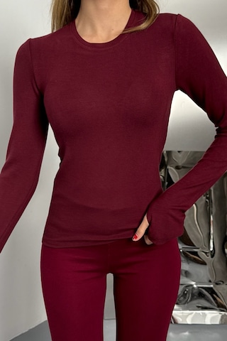 Balenbi Kadın Buzzy Parmak Geçmeli Bisiklet Yaka Basic Body 1130 Bordo