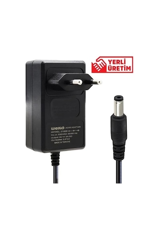 Weko 9 Volt - 3 Amper 5.5x2.5 Uçlu Priz Tipi Plastik Kasa Adaptör
