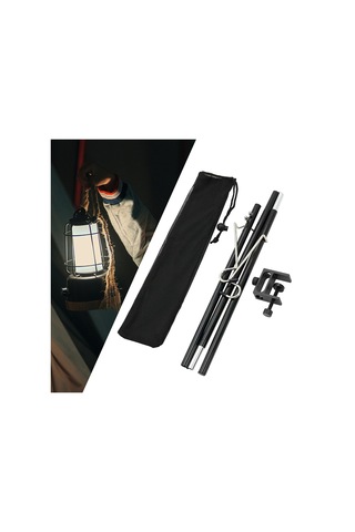 Homyl Kamp Feneri Standı 2 Adet Kancalı Asılı Işık Siyah Siyah