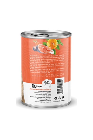 Chef's Choice Somonlu ve Balkabaklı Tahılsız Ezme Yetişkin Kedi Konservesi 24 x 400 G