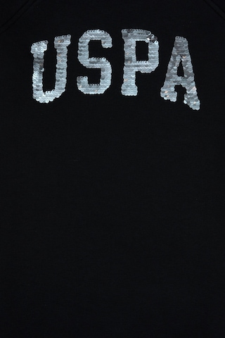 U.S. Polo Assn. Kız Çocuk Siyah Payet Detaylı Bisiklet Yaka Sweat Örme Elbise 50314313-VR046