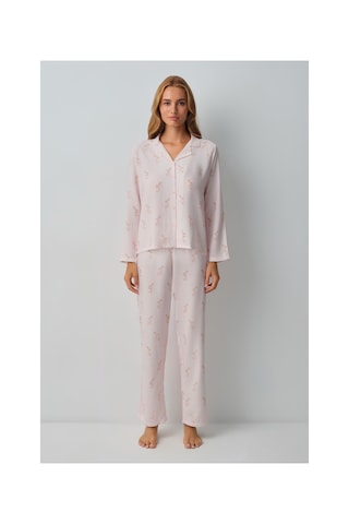 Suwen Lulusu Gömlek Yaka Pijama Takımı Wsh10510108919 Pembe