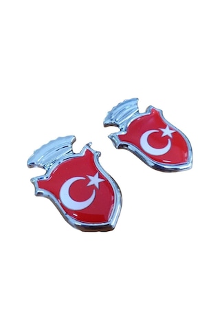 Türk Bayrağı Araç Direk Arması 2 Adet