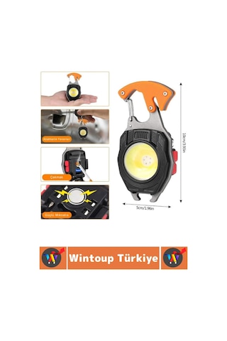 Wintoup Outdoor Piknik 6 Aydınlatma Modlu 500 Lümen Güçlü Işık Çok Fonksiyonlu Şık Anahtarlık Kamp Lambası Çok Renkli