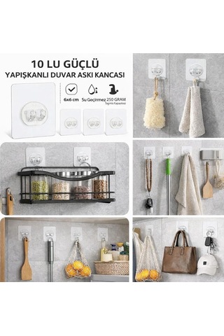 Sogud Kendinden Yapışkanlı Askı 10 Lu Set Şeffaf