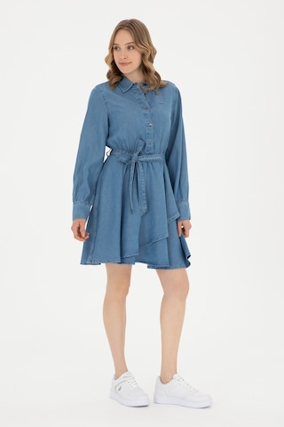 U.S. Polo Assn.  Kadın Açık Mavi Polo Yaka Jean Elbise 50283539-DN0021