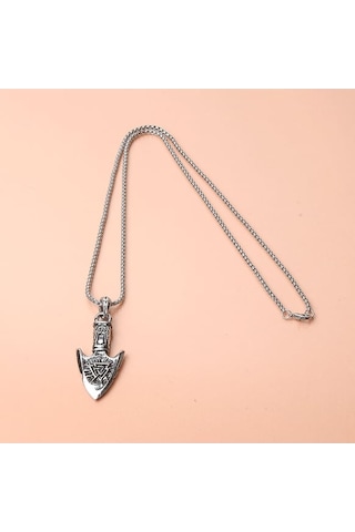 Viking Best Savaşçı Ok Ucu Erkek Kolye Çelik İskandinav Takı