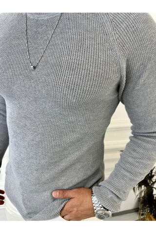 Elku Moda Kazak Slim Fit Naturel Örme Pamuk Tüylenmeyen Triko Dar Kesim Body Kazak 001