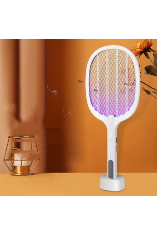 Usb Şarj Edilebilir Elektrikli Sineklik Ev Sivrisinek Öldürücü Beyaz