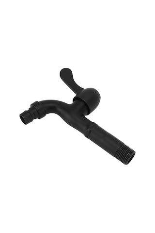 Hangfox Siyah Vintage 304 Çelik 4'lü Monoblok Soğuk Su Musluğu - Uzun Tip, Hızlı Açma, Çamaşır Makinesi Ve Bahçe Uygulamaları