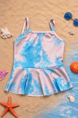Esila Kids Kız Çocuk Puantiyeli Etekli Mayo Takımı Çok Renkli