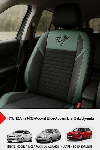Thor Tay Tüyü Oto Koltuk Kılıfı Hyundai İ20-i30-accent-blue-era-getz Uyumlu Yeşil