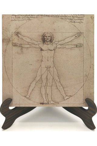 Vitruvius Adamı Leonardo Da Vinci, 1492 Baskılı Mdf Masaüstlük 10x10