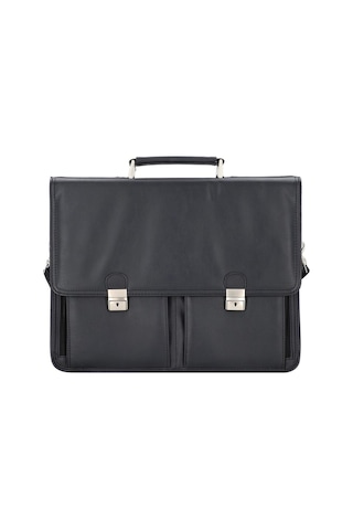 Alassio Veneto Siyah Deri Aktentaşe 42 Cm Laptop Bölmeli 1,87 Kg