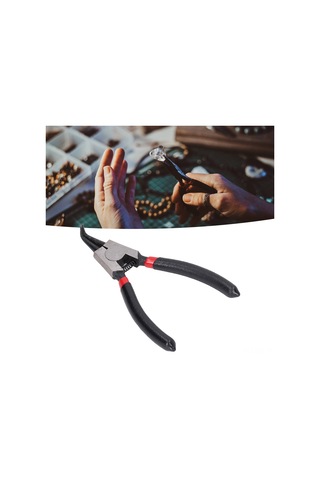 Padalink 5 İnç Karbon Çelik Isıl İşlemeli, Kauçuk Saplı, El İşlemli Tamir Aracı - C Halka Takma/çıkarma Tırnak Pensi