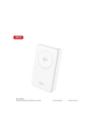 Xo Pr247 10000mah Qi2 Sertifikalı Magsafe Powerbank 30w Pd Usb-c Çıkışlı Standlı Kablosuz Şarj Beyaz