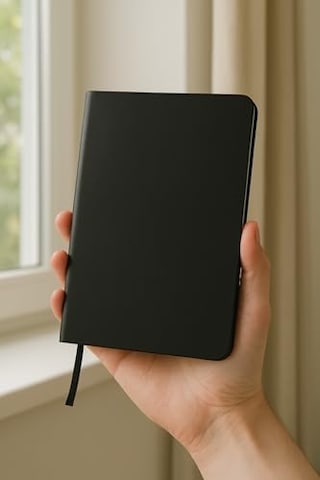 Defter, Çizgisiz Not Defteri, Siyah Termo Deri Kapaklı Çizgisiz Not Defter, 128 Yaprak A5 Planlama Not Defteri, Ofis Çok Renkli