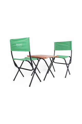 Orcamp Ahşap Kamp Tabureli Masa Seti Out-2080 Çok Renkli