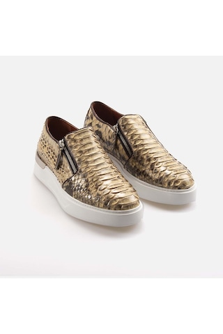 Mocassini Fermuarlı Erkek Spor & Sneaker Ayakkabı Z4010p Bej