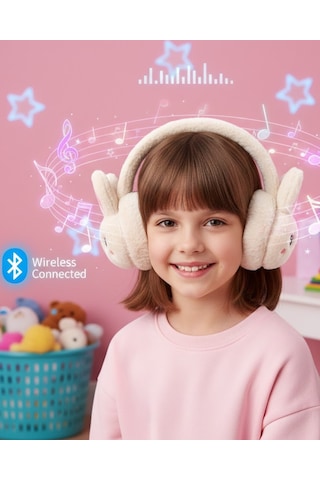 Kablosuz Peluş Bluetooth Kulaklık Mikrofonlu Şarjlı Müzik Çalar - Lisinya