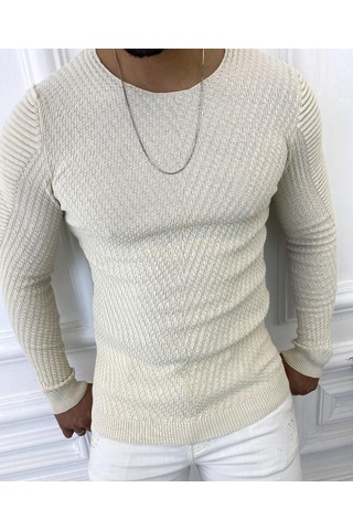 Elku Moda Elkumoda Kazak Slim Fit Triko Dar Kesim Kazak-1887