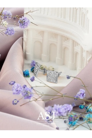 Asj Gümüş Küpeler Kareler 925 Ayar Gümüş 155346156 beyaz